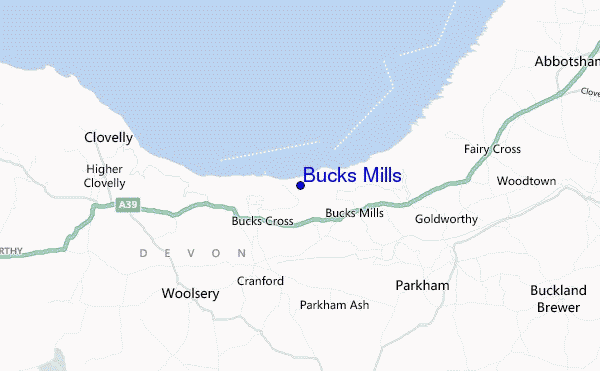 locatiekaart van Bucks Mills