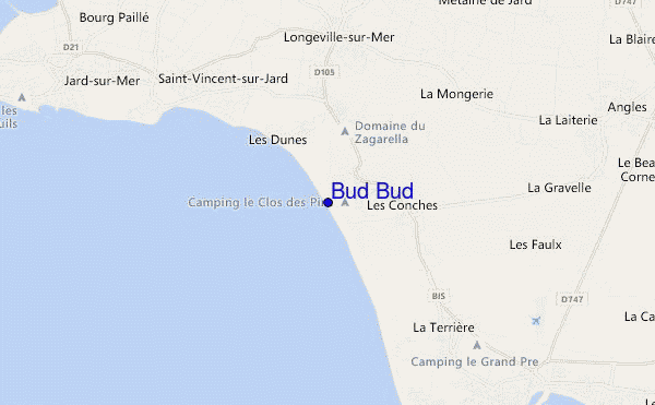locatiekaart van Bud Bud