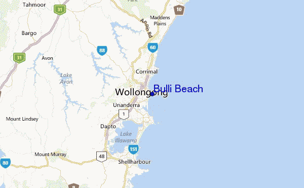 Bulli Beach Location Map