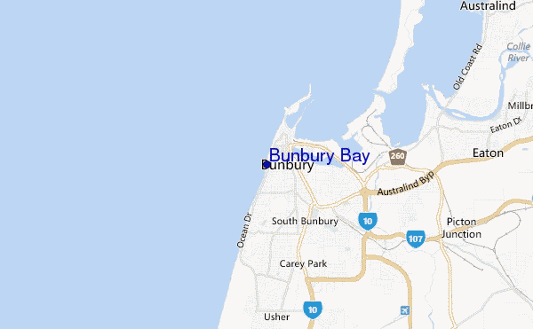 locatiekaart van Bunbury Bay