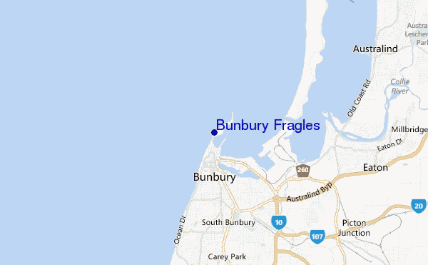 locatiekaart van Bunbury Fragles