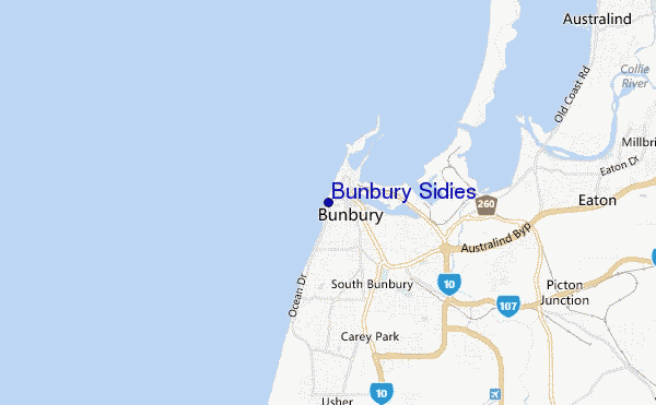 locatiekaart van Bunbury Sidies