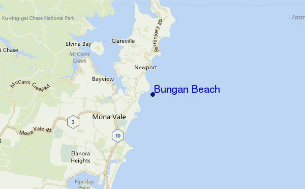 locatiekaart van Bungan Beach