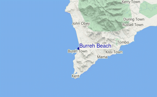 locatiekaart van Burreh Beach
