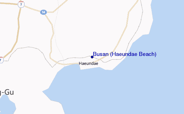 locatiekaart van Busan (Haeundae Beach)