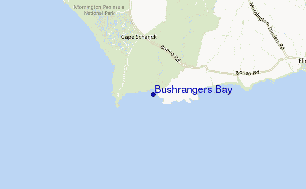 locatiekaart van Bushrangers Bay