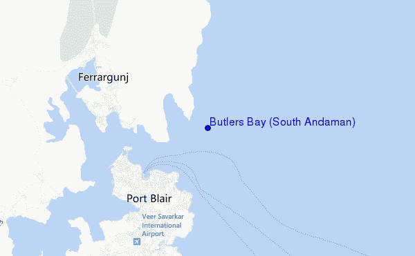 locatiekaart van Butlers Bay (South Andaman)