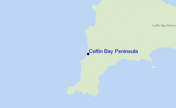 locatiekaart van Coffin Bay Peninsula