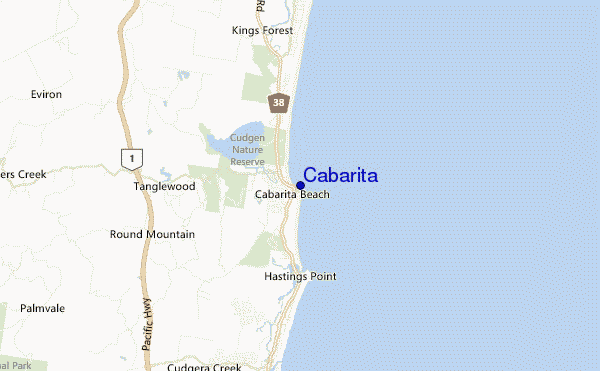 locatiekaart van Cabarita