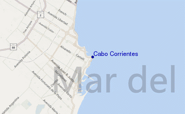 locatiekaart van Cabo Corrientes