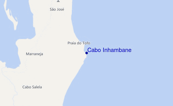 locatiekaart van Cabo Inhambane