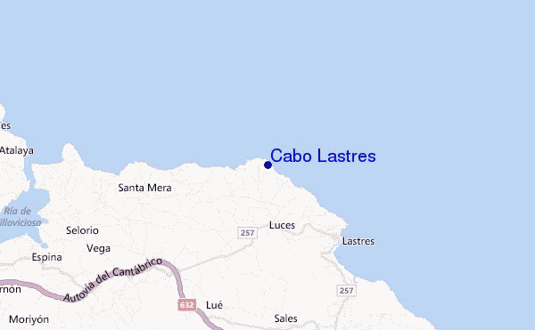 locatiekaart van Cabo Lastres