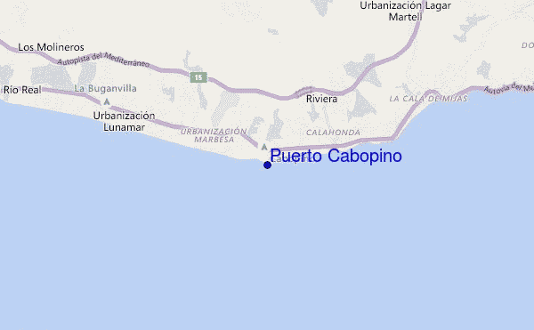 locatiekaart van Puerto Cabopino