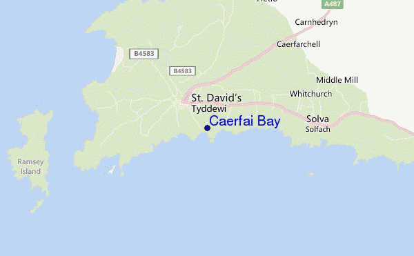 locatiekaart van Caerfai Bay