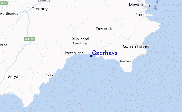 locatiekaart van Caerhays