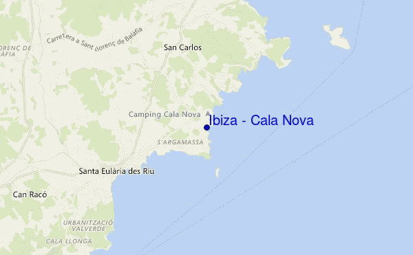 locatiekaart van Ibiza - Cala Nova