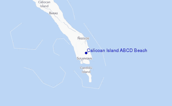 locatiekaart van Calicoan Island ABCD Beach
