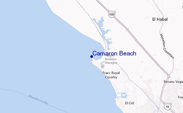 locatiekaart van Camaron Beach