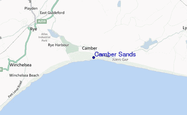 locatiekaart van Camber Sands