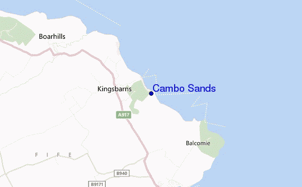 locatiekaart van Cambo Sands