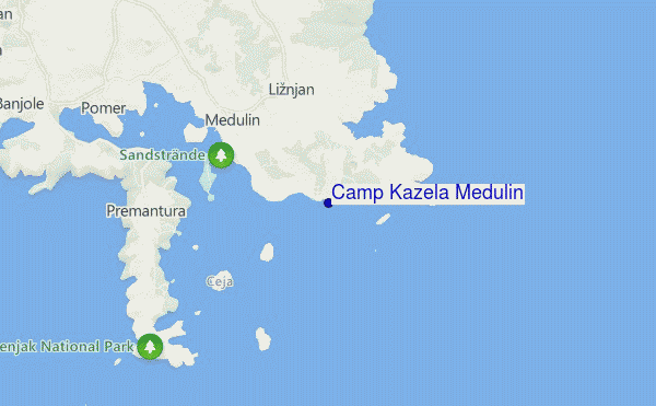 locatiekaart van Camp Kazela Medulin