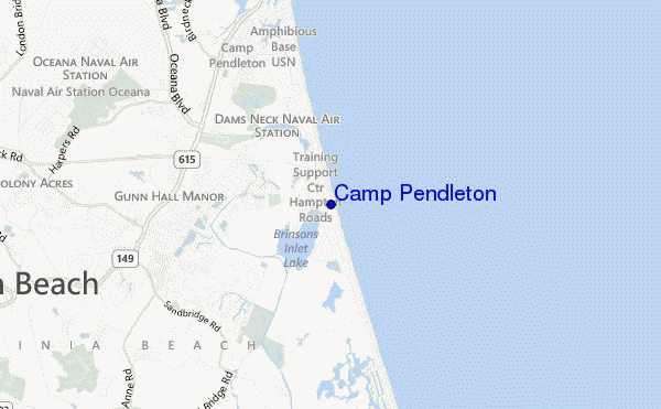 locatiekaart van Camp Pendleton