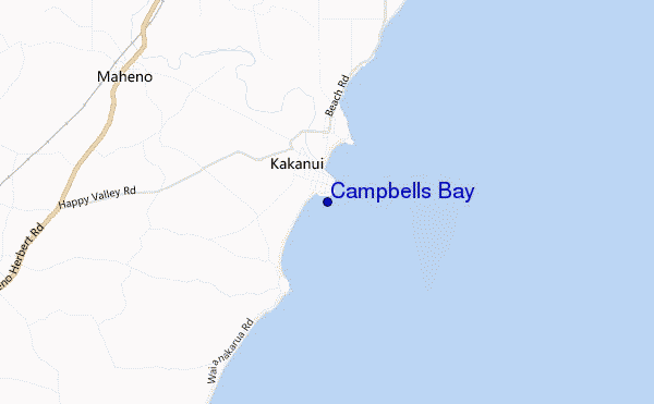 locatiekaart van Campbells Bay