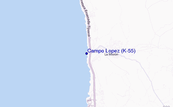 locatiekaart van Campo Lopez (K-55)