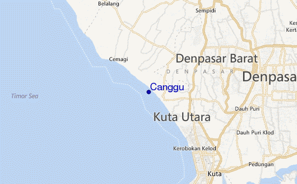 locatiekaart van Canggu