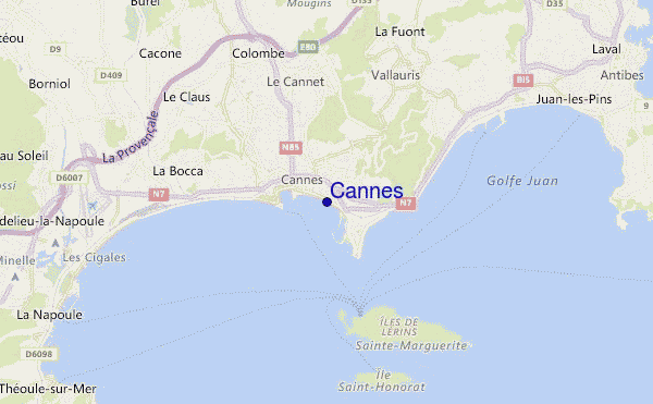 locatiekaart van Cannes
