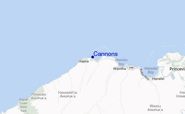locatiekaart van Cannons