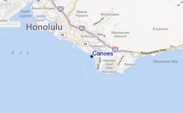locatiekaart van Canoes