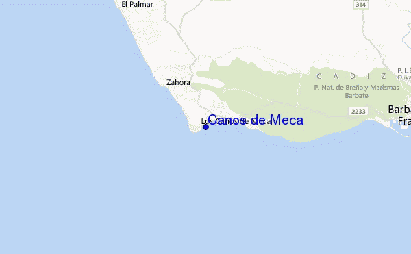 locatiekaart van Canos de Meca