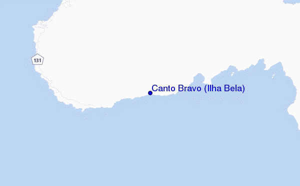 locatiekaart van Canto Bravo (Ilha Bela)