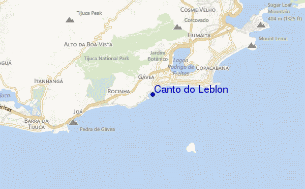 locatiekaart van Canto do Leblon