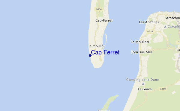locatiekaart van Cap Ferret