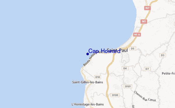 locatiekaart van Cap Howard