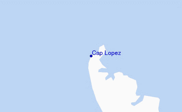 locatiekaart van Cap Lopez