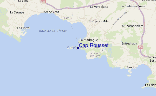 locatiekaart van Cap Rousset