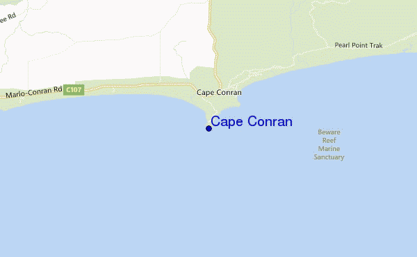 locatiekaart van Cape Conran