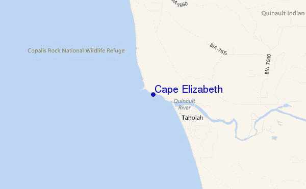 locatiekaart van Cape Elizabeth