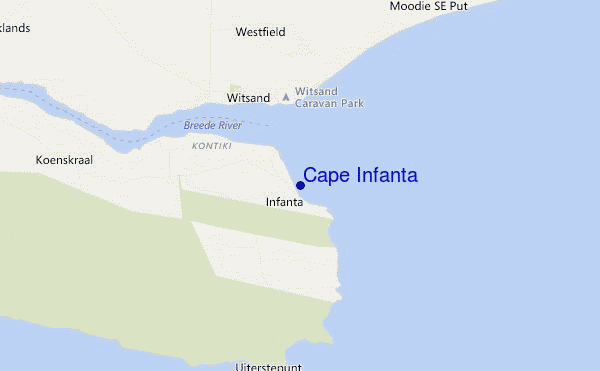 locatiekaart van Cape Infanta