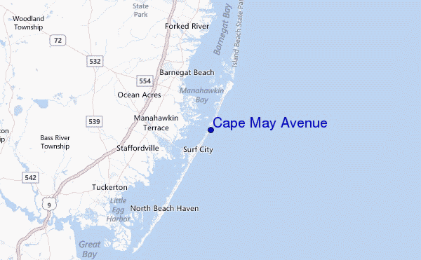 Cape May Avenue Location Map
