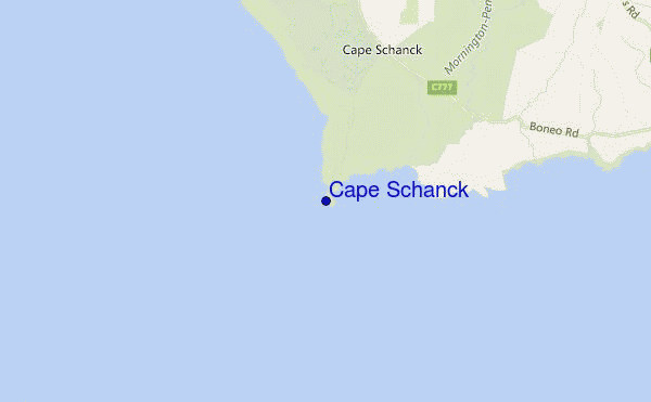 locatiekaart van Cape Schanck