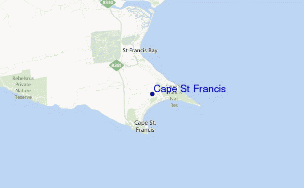 locatiekaart van Cape St Francis