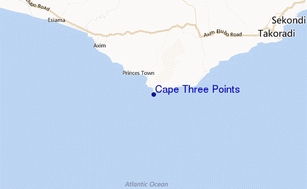 Cape Three Points Location Map