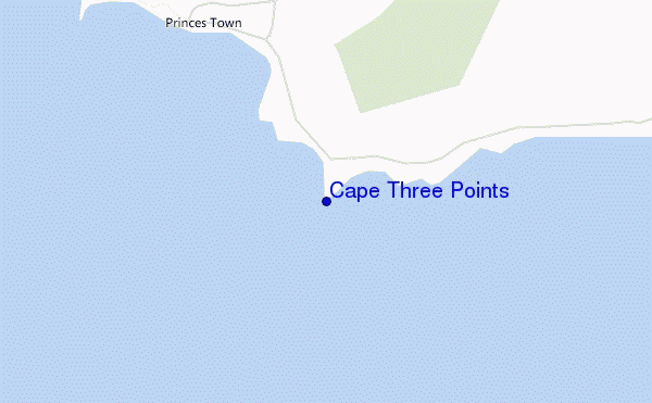 locatiekaart van Cape Three Points