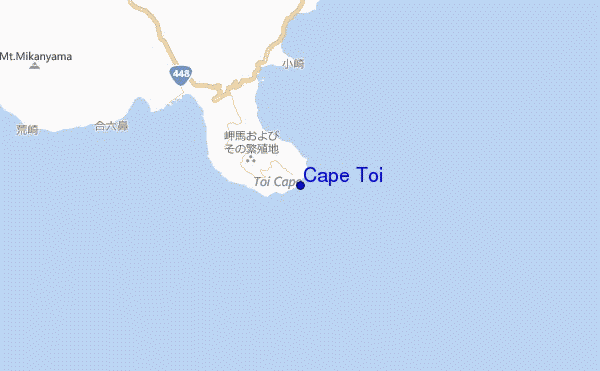 locatiekaart van Cape Toi