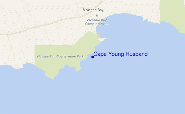 locatiekaart van Cape Young Husband