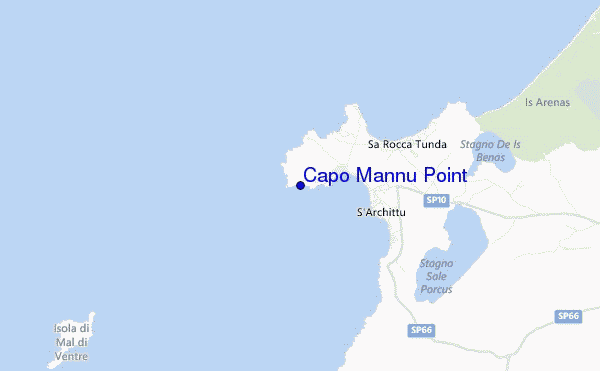locatiekaart van Capo Mannu Point
